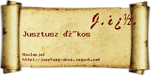 Jusztusz Ákos névjegykártya